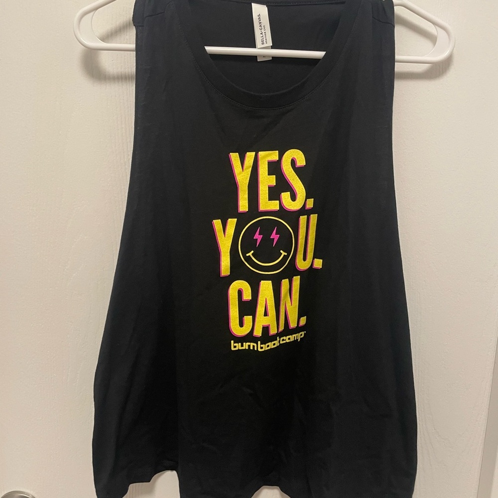 Black Burn Boot Camp Tank Top (crop but a long crop probs hip length)